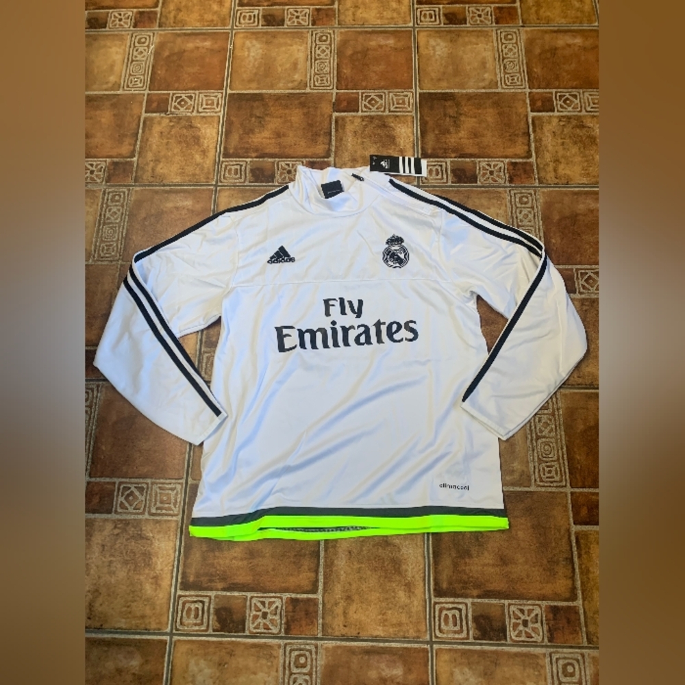Adidas Real Madrid 2018 Long Sleeve Quarter Zip Training Jacket Size M